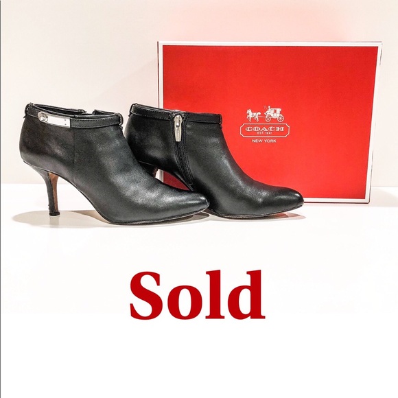 Coach Shoes - COACH ‘Yalena’ Black Leather Bootie Size 7.5 B